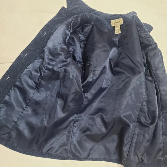 Lands' End Wool Blend Peacoat Blazer Blue Jacket, Women's Size Medium - Picture 9 of 10